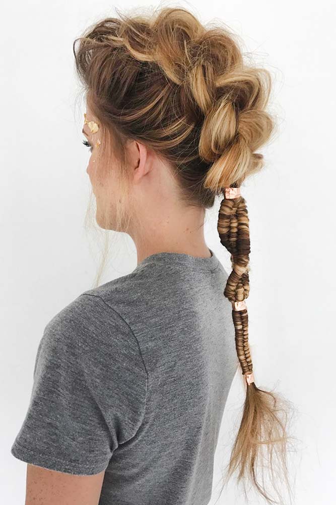 Braided Faux Hawk Long Hair Style picture3