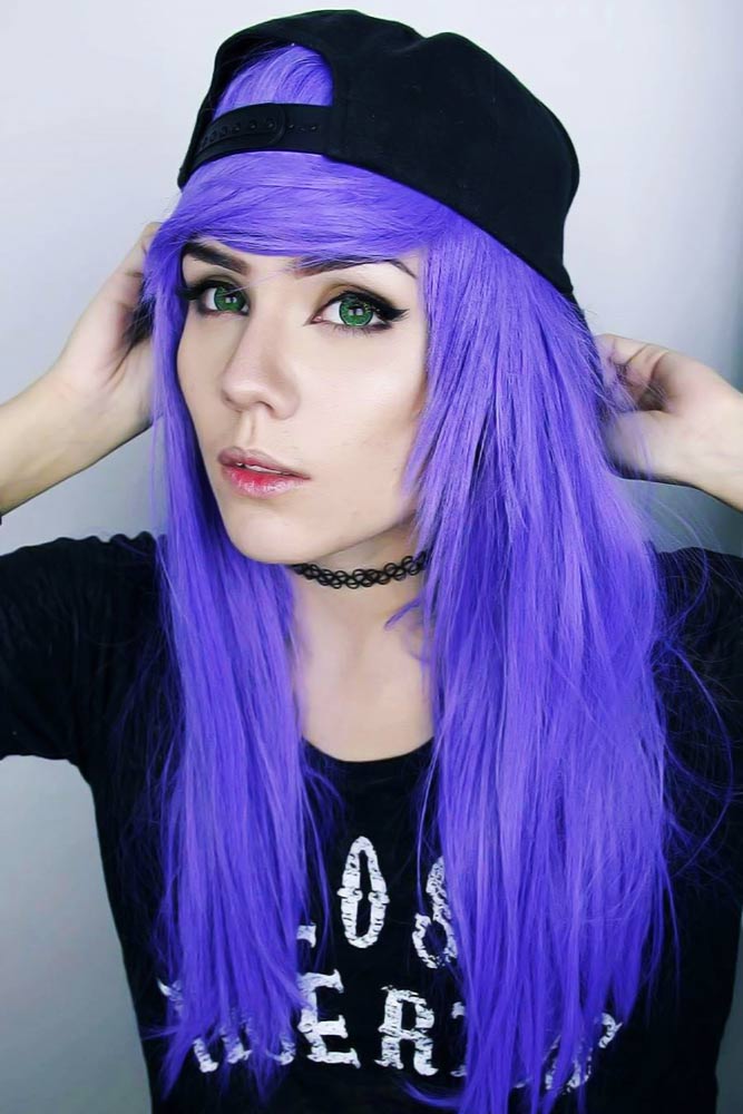 Long Emo Hair Styles With Bangs Purple #emohair #emohairstyles