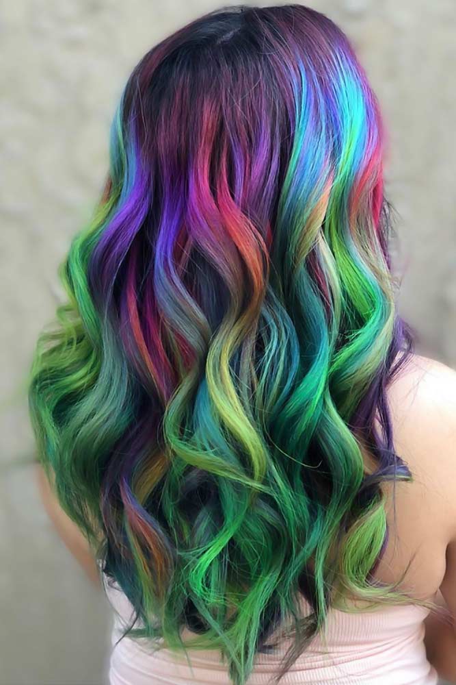 Greenish Galaxy Waves #galaxyhair