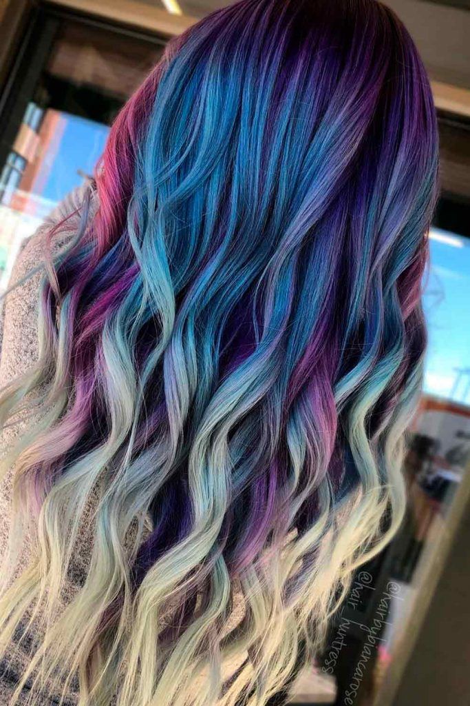 Mermaid Hair with Purple and Pink Tints