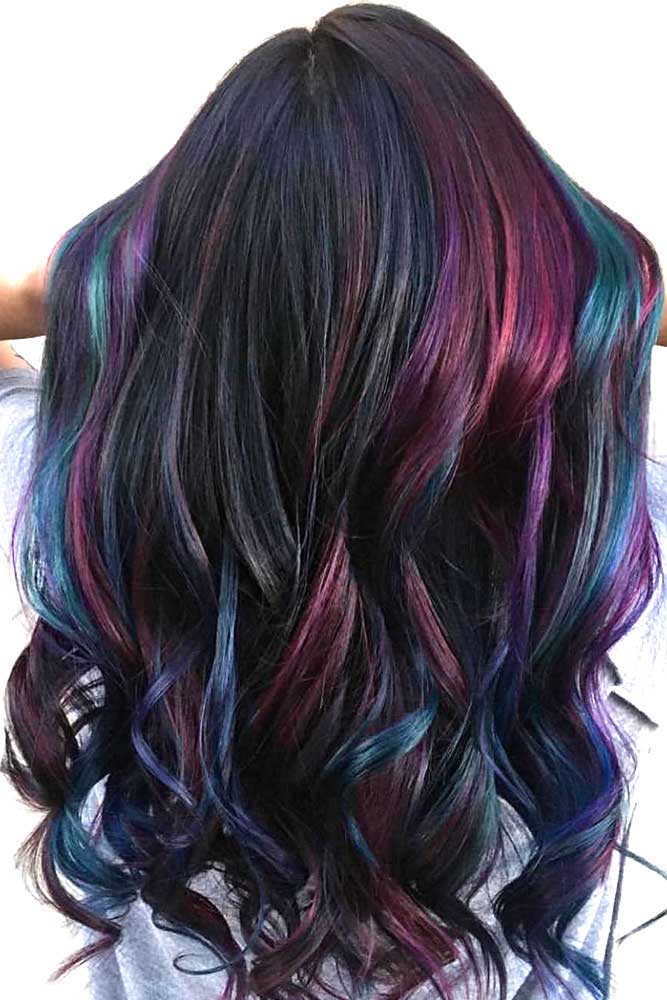 Black Oil Slick Hair