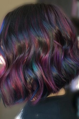 30+ Oil Slick Hair Color Short Hair PNG