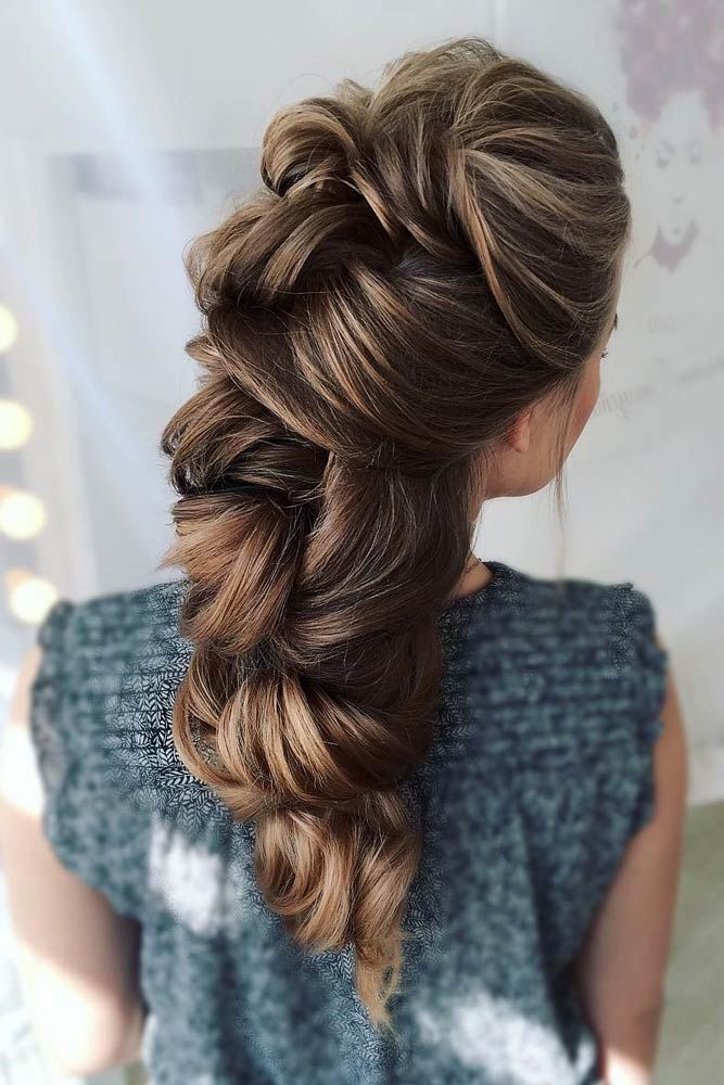 Clipped Long Prom Hairstyles Brown #promhairstyles #promhair
