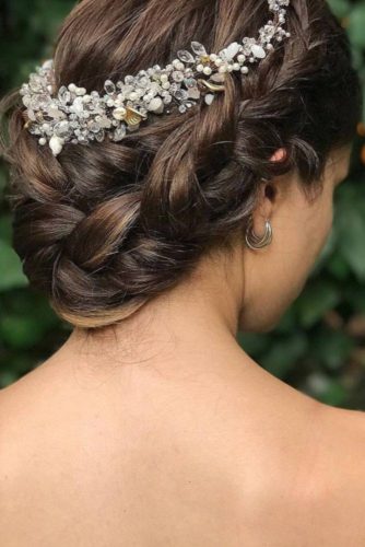 Braided Wedding Hair With Flower Crowns And Crystal Headpieces picture 5