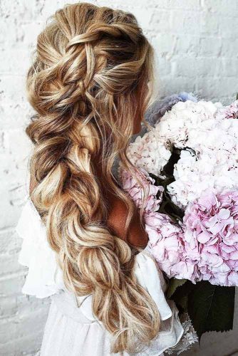 messy side braid wedding