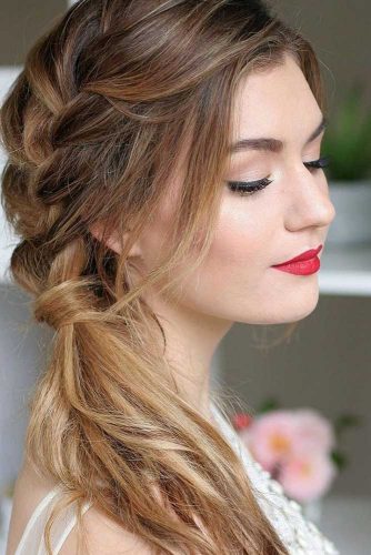 Side Swept Ponytail With Braid picture 2