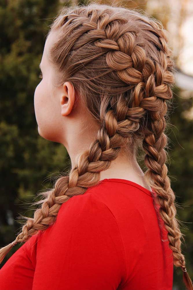 Double French Braid Hairstyles Criss Cross #braids #frenchbraid