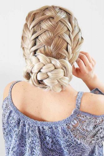 Combined Hairstyles With French Braids Criss Cross #braids #bun #updo