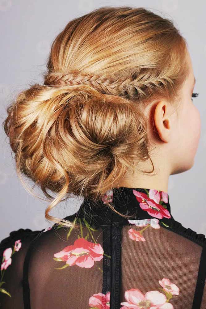 Side French Fishtail Braids Low Bun #braids #frenchbraids