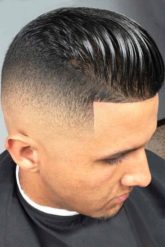 Bald Fade with Slicked Back Hair picture3