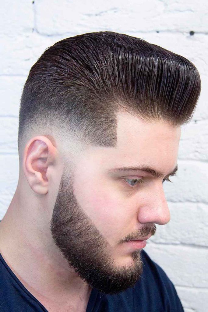 Bald Fade With Slicked Back Hair