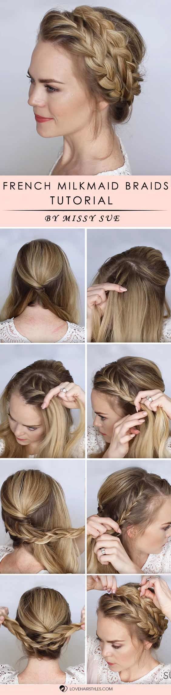 French Milkmaid Braids #braids #hairtutorials
