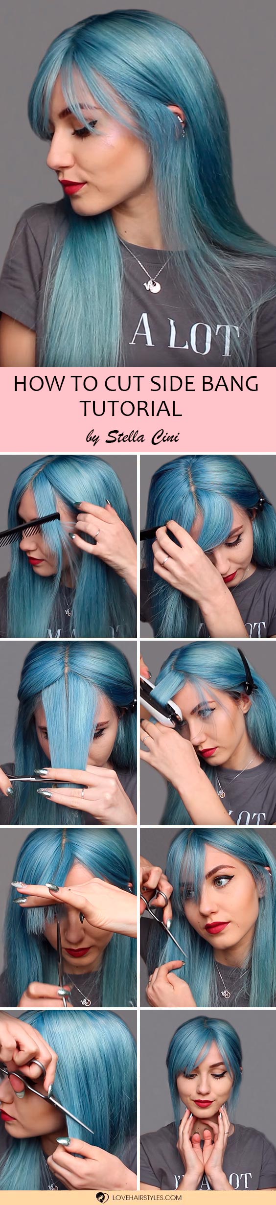 How To Cut Side Swept Bangs
