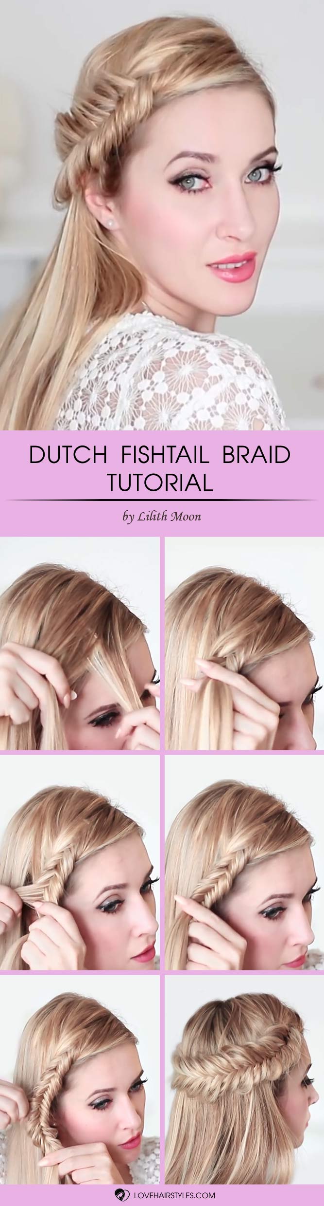Dutch Fishtail Braid #howtofishtailbraid #fishtailbraid #braids #hairstyles #tutorials