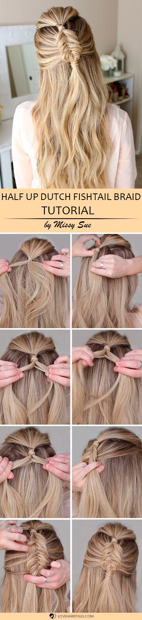 How to DIY Elegant Braided Fishtail Hairstyle