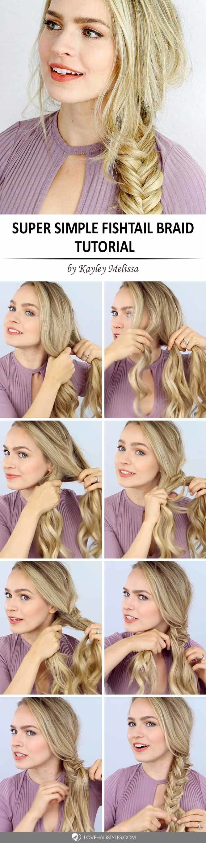 Simple Side Fishtail Braid #howtofishtailbraid #fishtailbraid #braids #hairstyles #tutorials