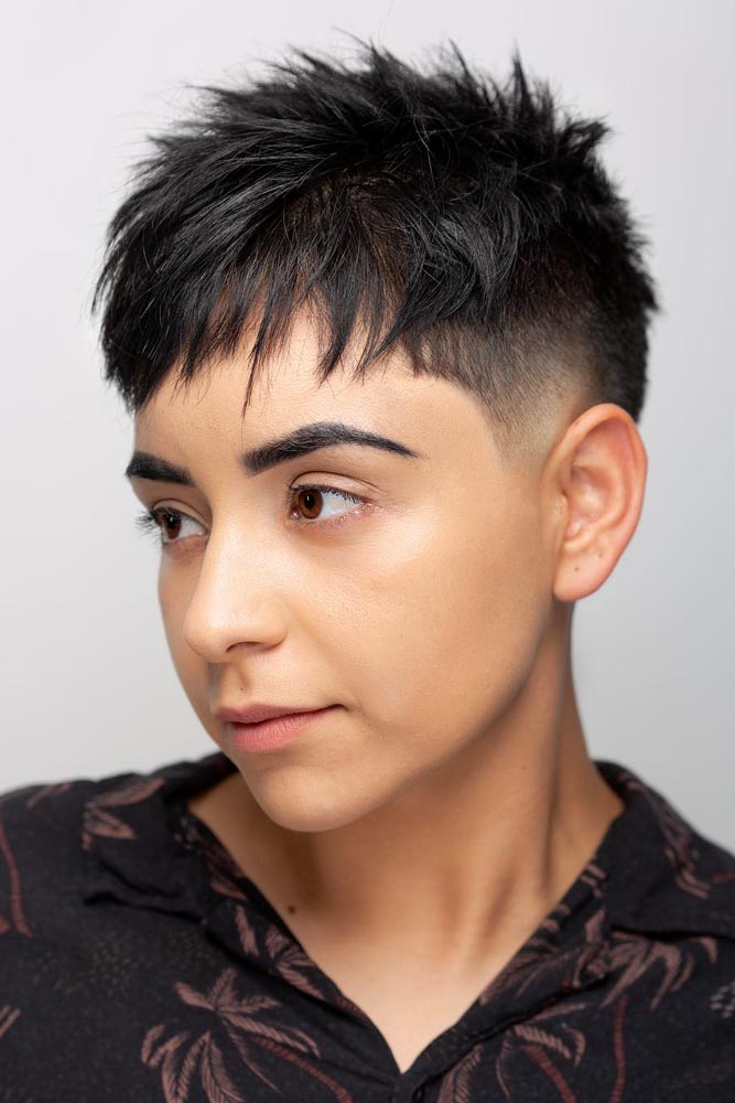 Edgy Short Pixie With Low Fade #lowfade #fadehaircut #haircuts #pixiecut