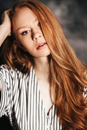 Brownish Cinnamon Red Color #redhair #layeredhair