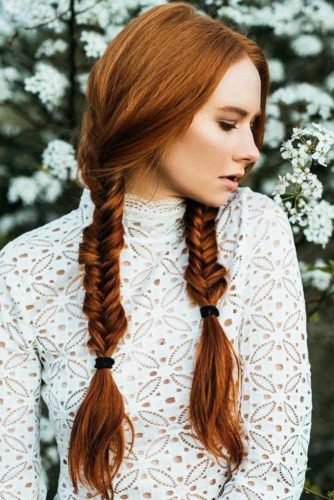 Warm Red Color Ideas Double Braids #braids #redhair #longhair 