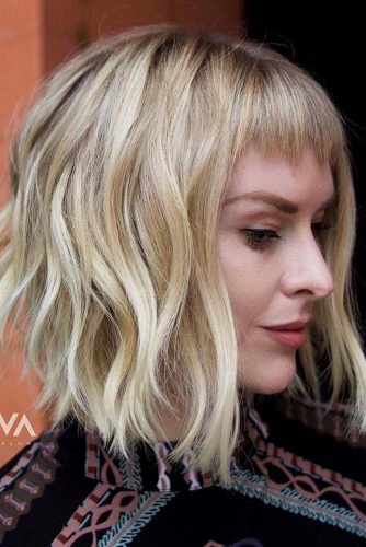 Long Bob Baby Bangs For Every Hair Length #babybangs #hairstyles #haircuts #bobhairstyles