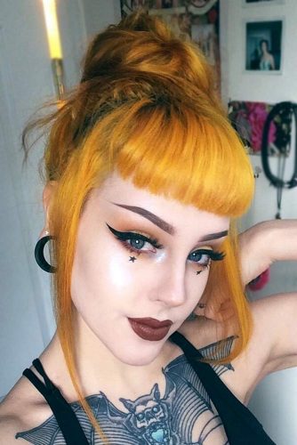 High Bun And Baby Bangs picture1