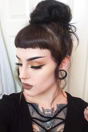 High Bun And Baby Bangs picture3