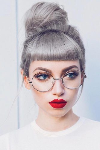 High Bun And Baby Bangs picture2