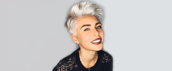 short haircuts for oval faces long layered platinum blonde pixie top photo 600x250