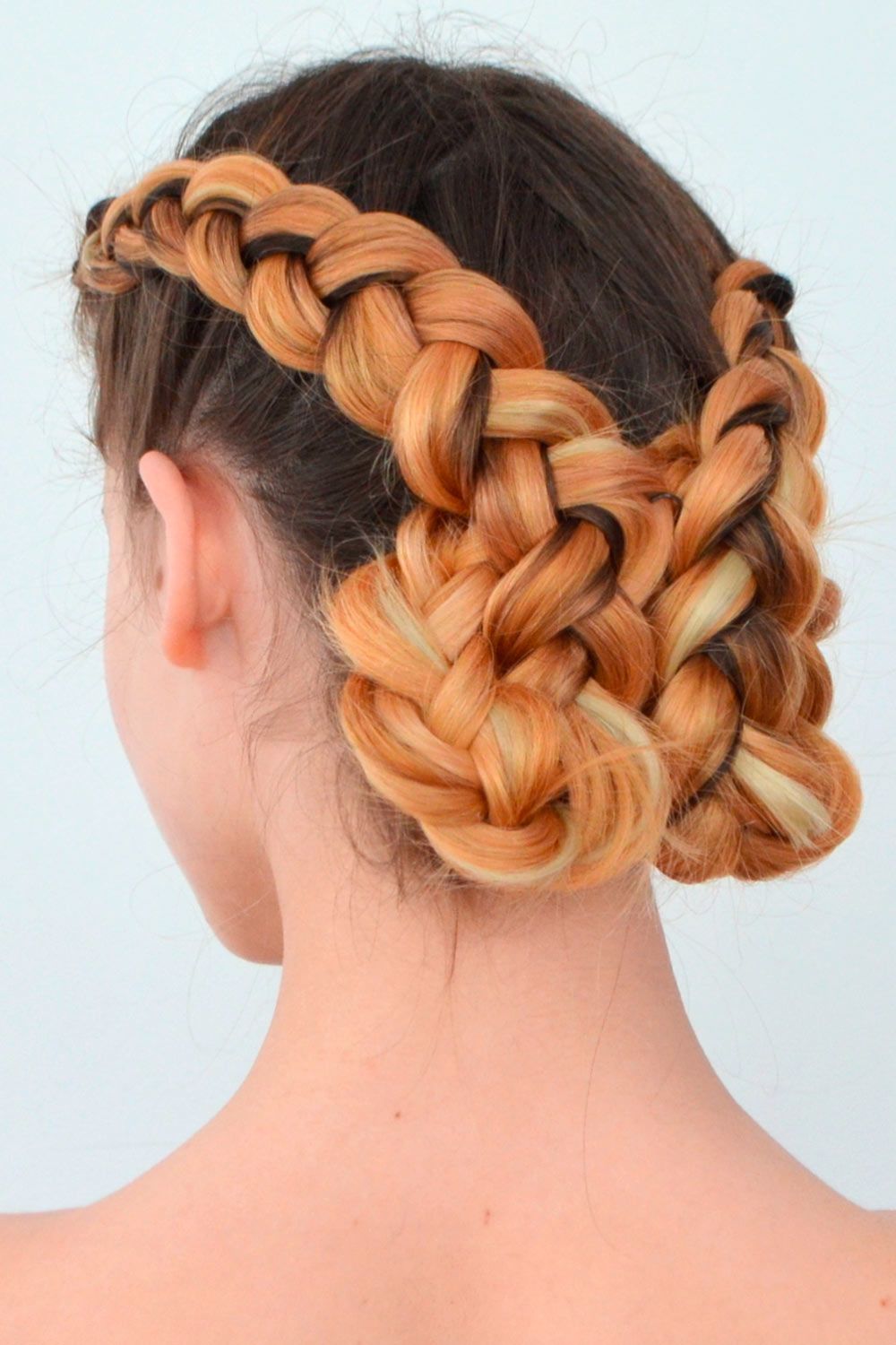 Double Braided Updo With Long Hair