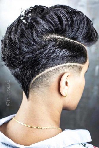 Faded Undercut With Shaved Stripe picture1