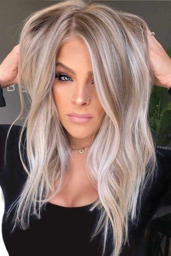 Long Hairstyle With Ash Blonde Highlights #blondehair #blondecolor #longhair #hairstyles #blueeyes