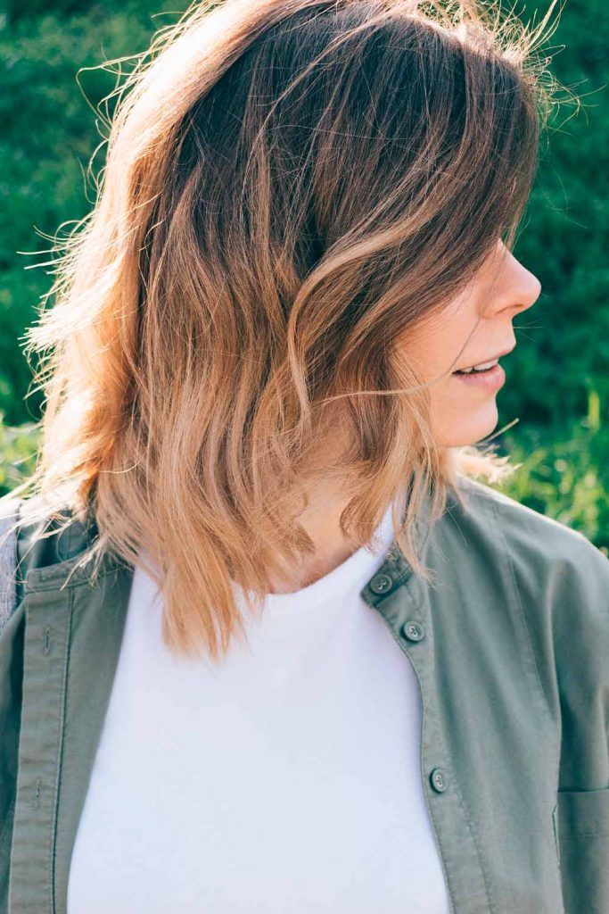 Long Messy Bob With Balayage