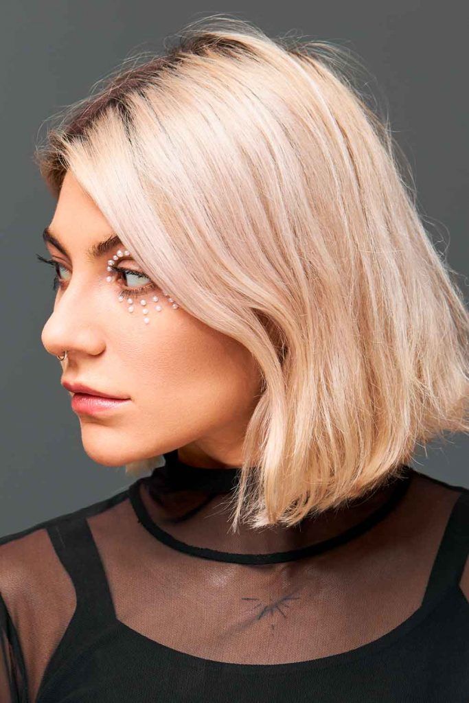 Golden Blonde Blunt Bob