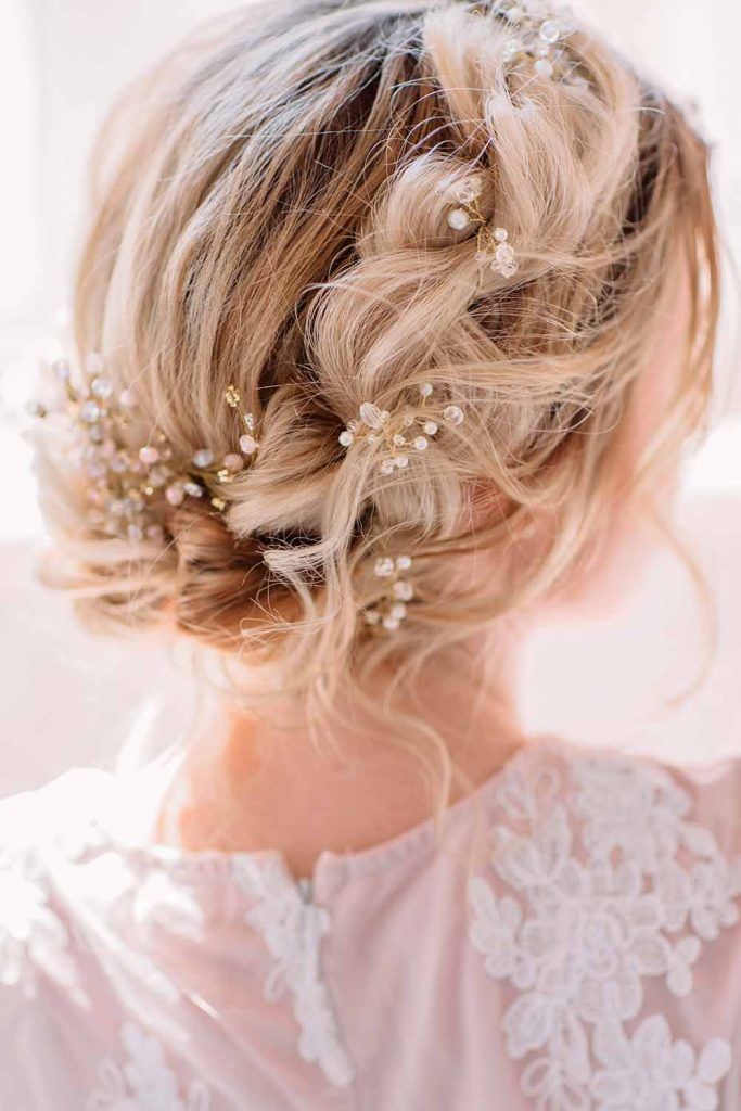 Messy Updo Halo Braid