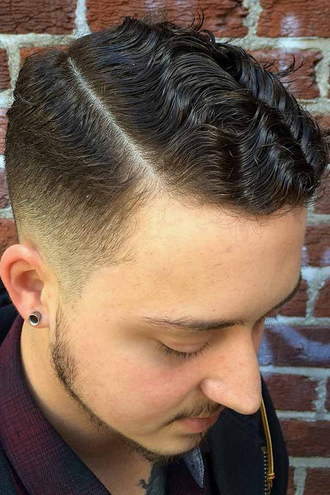 Slicked Wavy Comb Over Haircut #menhaircuts #menhairstyles