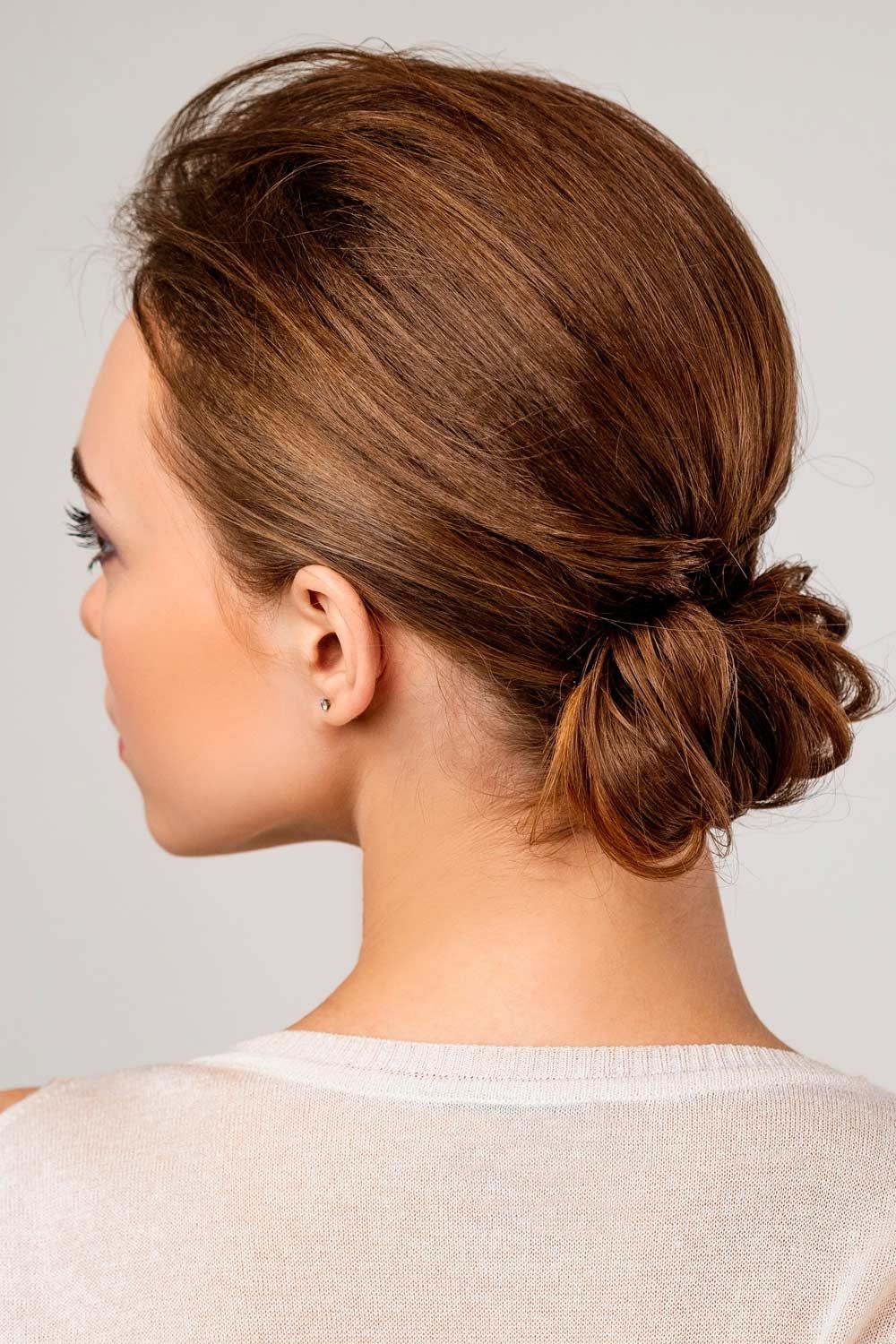 Crimped Hair Putting Into Low Bun