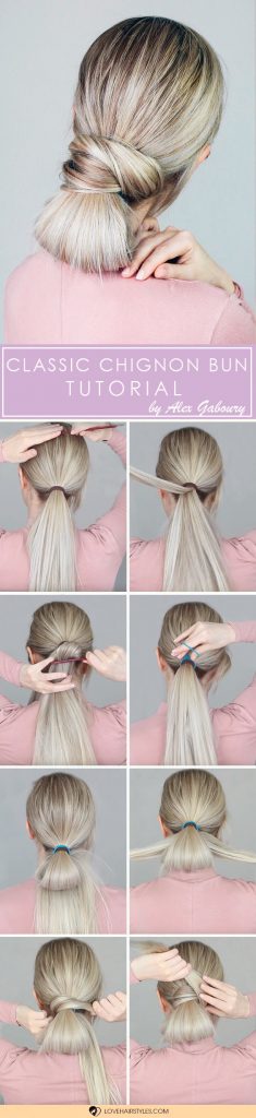 Classic Chignon Bun Tutorial #hairtutorial #chignonbun #easyhairstyles