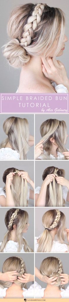 Simple Braided Bun Tutorial #braidedbun #hairtutorial #easyhairstyles