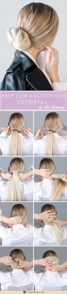 Easy Low Knotted Bun Tutorial #hairtutorial #easybun #knottedbun #lowbun #easyhairstyles