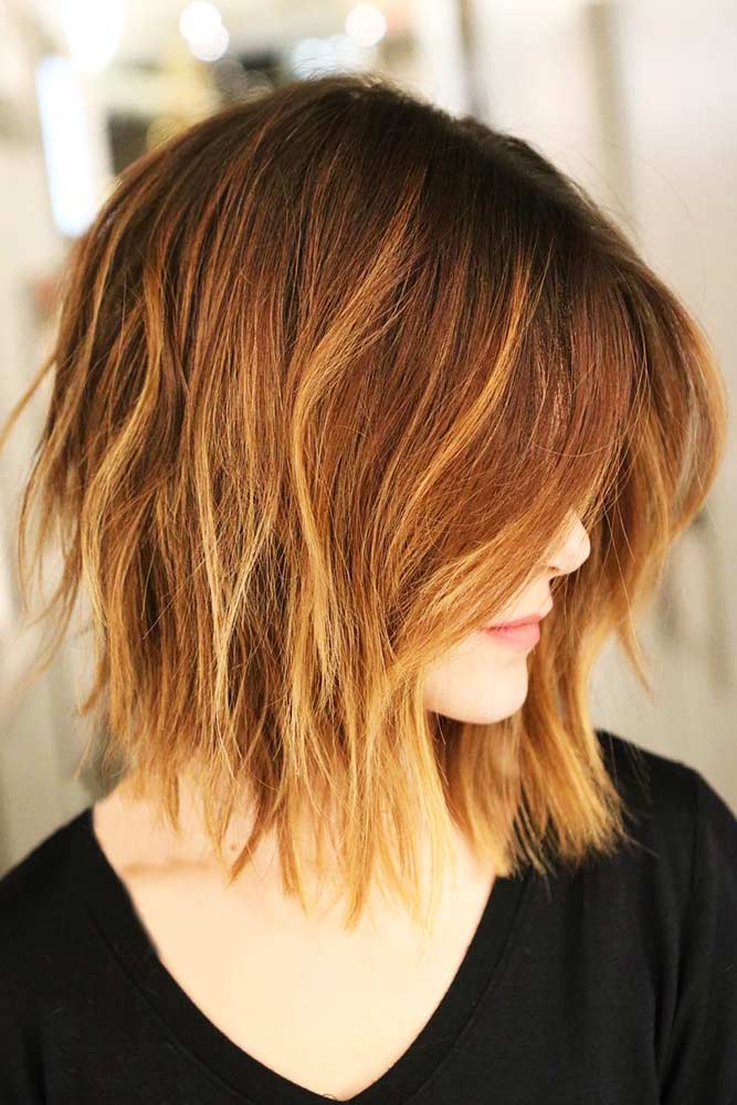 Effortless-looking Auburn Highlights #redhair #bob #shorthair #highlights