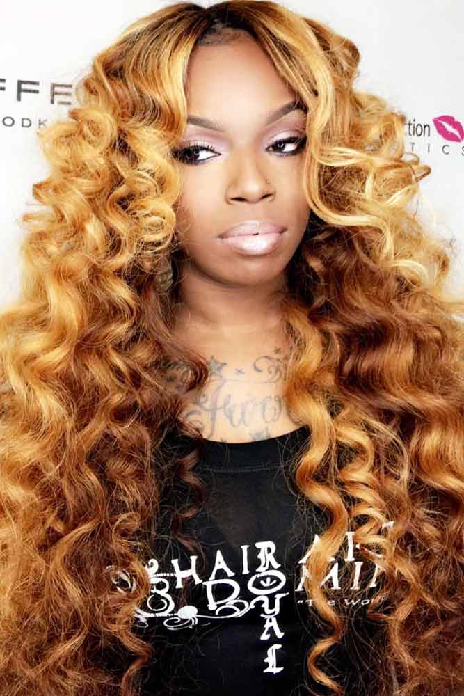 black hair blonde tips weave