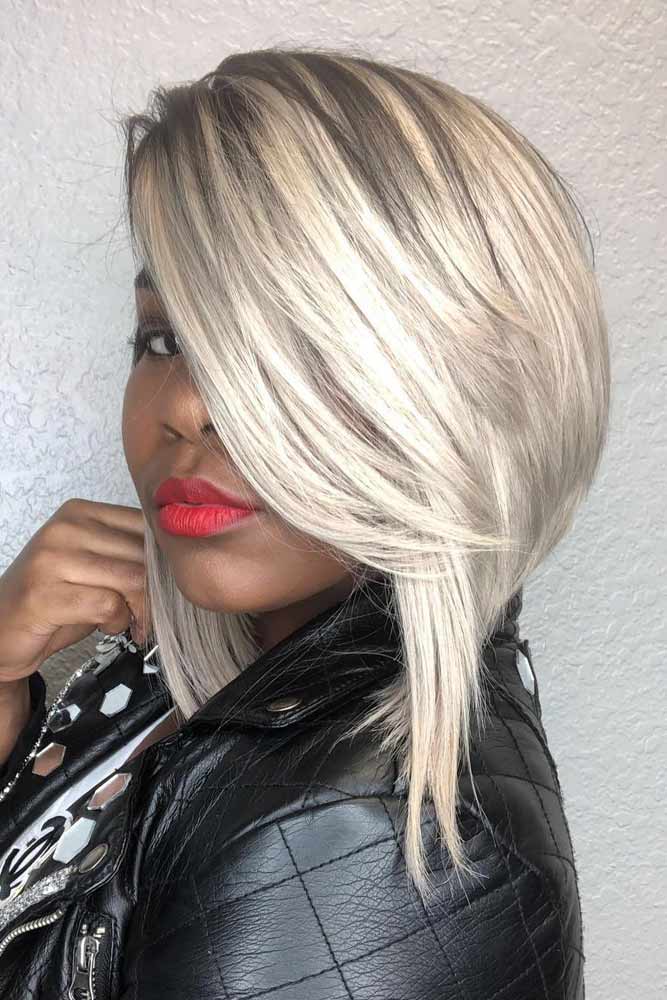 Side Swept White Weave Hairstyles