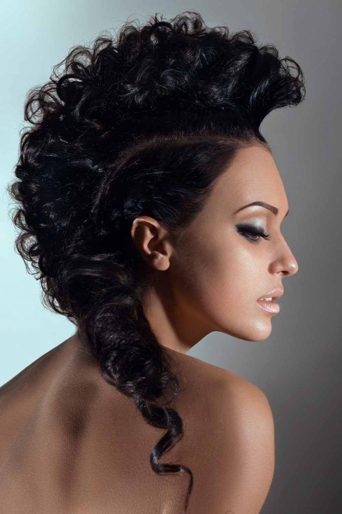 Chic Curly Mohawk Updo