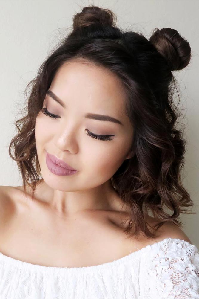 30 Easy And Fancy Ideas Of Wearing Hair Bun For Short Hair