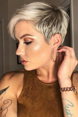 Deep Side Parted Pixie #shorthairstyles #shorthair #hairstyles #pixiehaircut #shortpixie