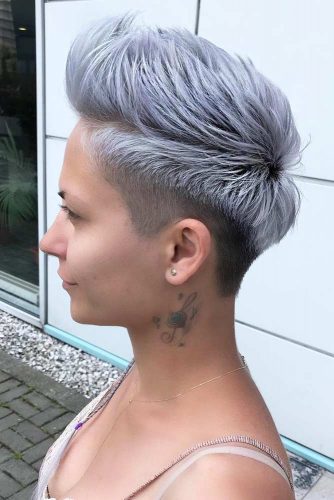 Pompadour Works Good Rocking Your Hair #shorthairstyles #shorthair #hairstyles #pixiehaircut #lilachair