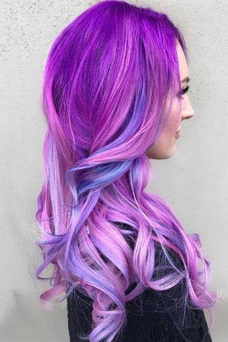 The Brighter Highlights You Wear The Better #purplehighlights #highlights #haircolor #wavyhair #longhair