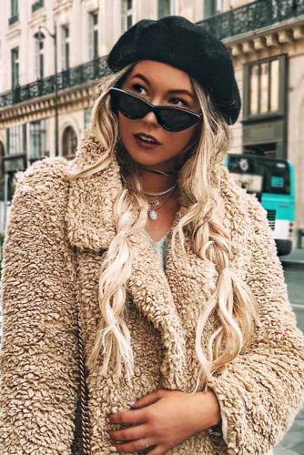 Wavy Double Braids Style With Cat-Eye Sunglasses #blondehair #messyhair #braids #sunglasses