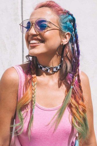 Messy Braided Style With Aviator Sunglasses #braids