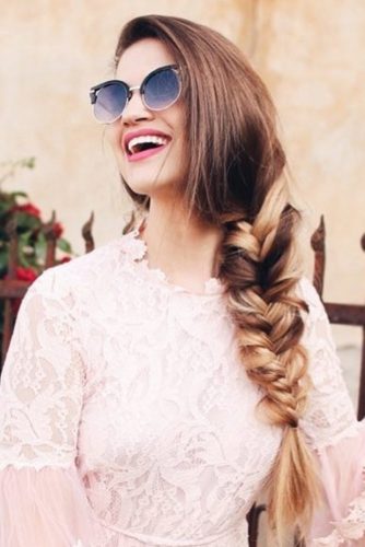 Side Fishtail Braid With Browline Sunglasses #longhair #braids #sunglasses